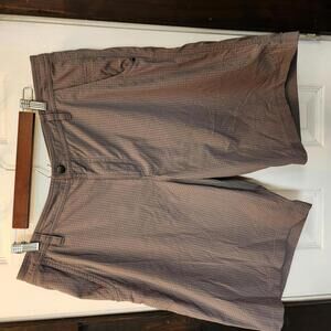 Lululemon Men's Grey Checkered Chino Shorts - Size 38